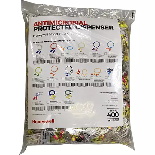 Antimicrobial-Protected HL400 Dispensers for Corded Earplugs : Refill Earplugs Ll-30