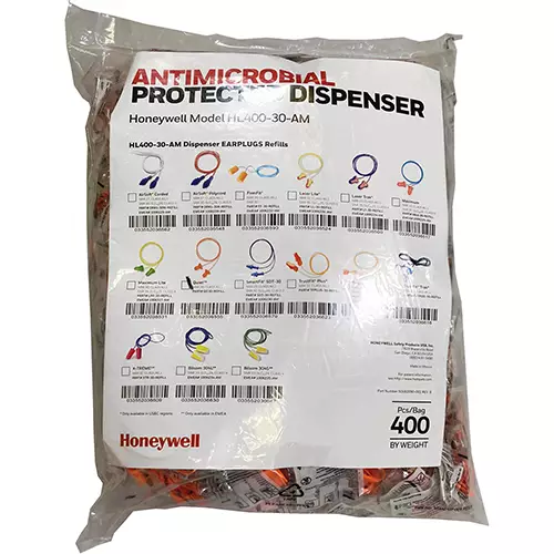 Antimicrobial-Protected HL400 Dispensers for Corded Earplugs : Refill Earplugs Qd30