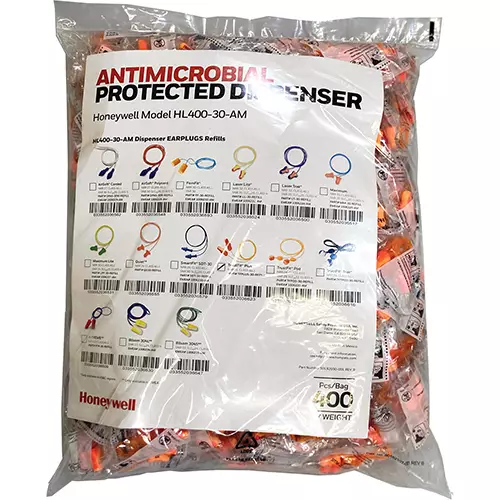 Antimicrobial-Protected HL400 Dispensers for Corded Earplugs : Dispenser Refill Bag, TFp-30