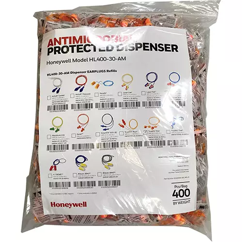Antimicrobial-Protected HL400 Dispensers for Corded Earplugs : Dispenser Refill Bag, TF-30