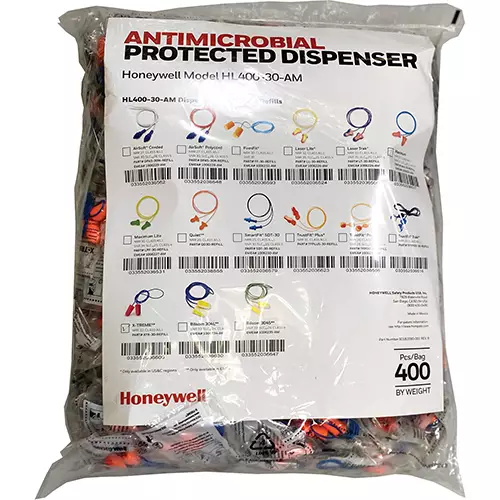 Antimicrobial-Protected HL400 Dispensers for Corded Earplugs : Refill Earplugs Xtr-30