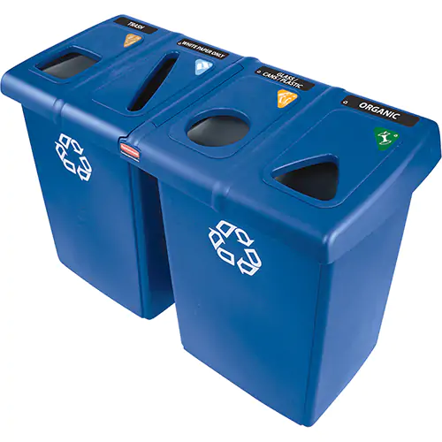 Four Stream Glutton Recycling Station, Blue