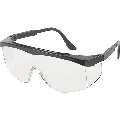 MCR Safety Glasses SS1 Black Frame, Clear Lens (SS110)