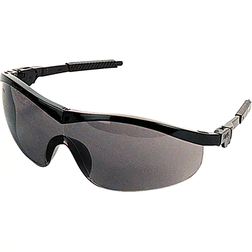 MCR Safety Glasses ST1 Black Frame, Gray Lens (ST112)