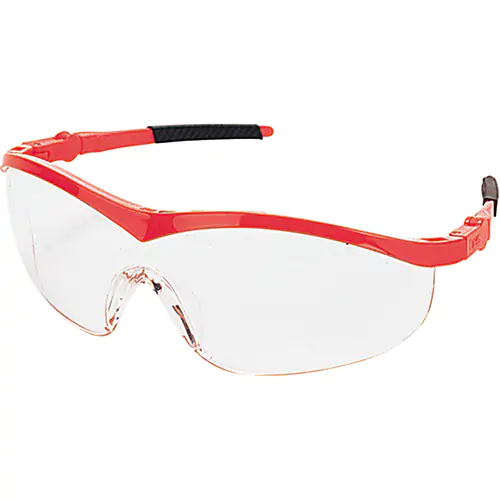 MCR Safety Glasses ST1 Red Frame, Clear Lens (ST130)