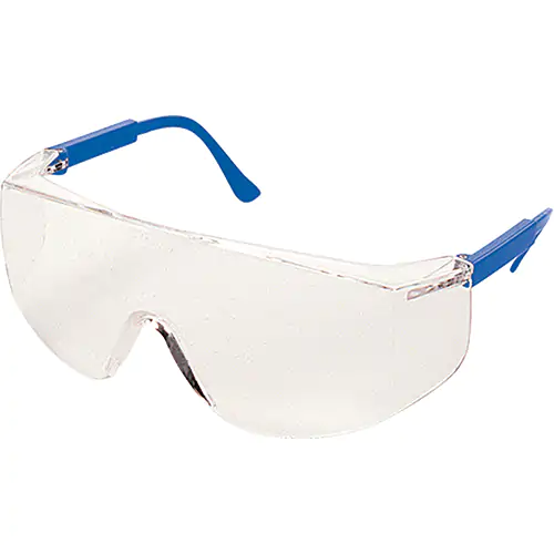 MCR Safety Glasses TC1 Blue Temples, Clear Lens (TC120)