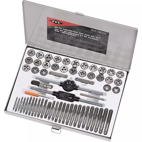 SAE/Metric Alloy Tap and Die Set – 60-Piece