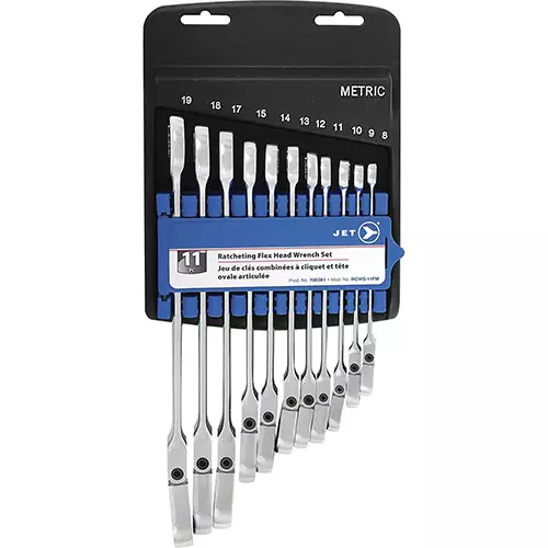 11 PC Metric Flex Head Ratchet Combination Wrench Set