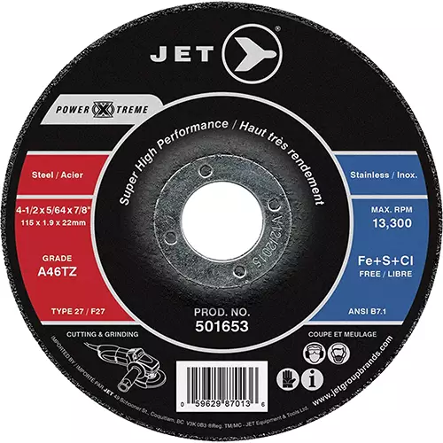 A46PX-DUO Power-Xtreme DUO T27 Cutting and Light Grinding Wheel – 4-1/2" x 5/64" x 7/8"