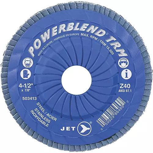 Z40 PowerBlend TRM T29 Trimmable Zirconia Flap Disc – 4-1/2" x 7/8"