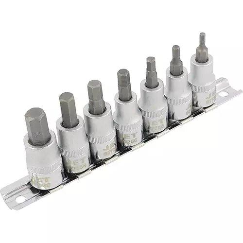 3/8" DR Metric 2" Long Hex Bit Socket Set – 7 pc