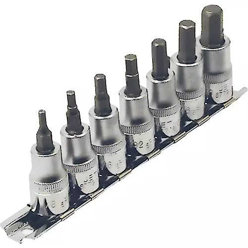3/8" DR SAE 2" Long Hex Bit Socket Set – 7 pc