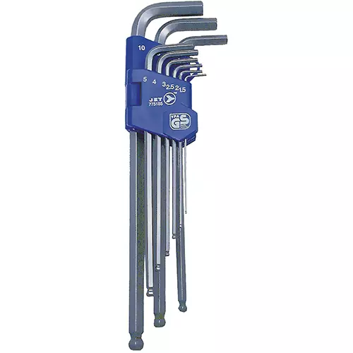 Metric Extra Long Ball Nose Hex Key Set – 9 pc