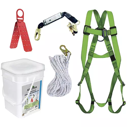 Compliance Roofer's Kit – Reusable Bracket – Integral ADP Rope Grab – 2' (0.6 m) SP Lanyard – 25' (7.6 m)