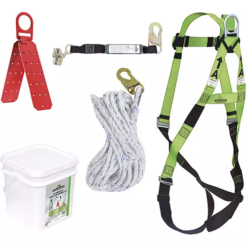 Contractor Roofer's Kit – Reusable Bracket – Integral ADP Rope Grab – 2' (0.6 m) SP Lanyard – 50' (15.2 m)