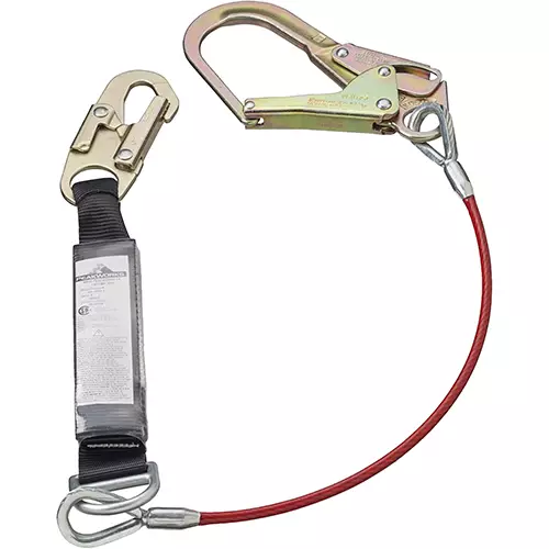 Shock Absorbing Lanyard – SP – Single Leg – Galvanized Cable – Snap & Form Hooks – 6' (1.8 m) – 110 – 220 lb Capacity