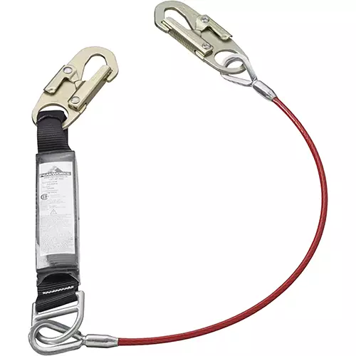 Shock Absorbing Lanyard – SP – Single Leg – PVC Coated Cable – Snap Hooks – 6' (1.8 m) – 110 – 220 lb Capacity
