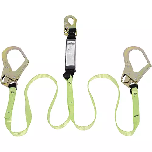 Shock Absorbing Lanyard – SP – Twin Leg – Snap & Form Hooks – 4' (1.2 m) – 110 – 220 lb Capacity