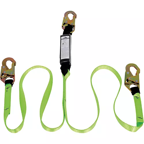 Shock Absorbing Lanyard – SP – Twin Leg – Snap Hooks – 4' (1.2 m) – 110 – 220 lb Capacity