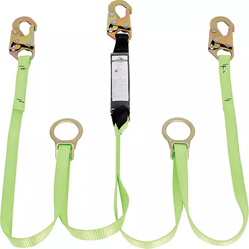 Shock Absorbing Lanyard – SP – Twin Leg – Snap Hooks & Tie Backs – 6' (1.8 m) – 110 – 220 lb Capacity