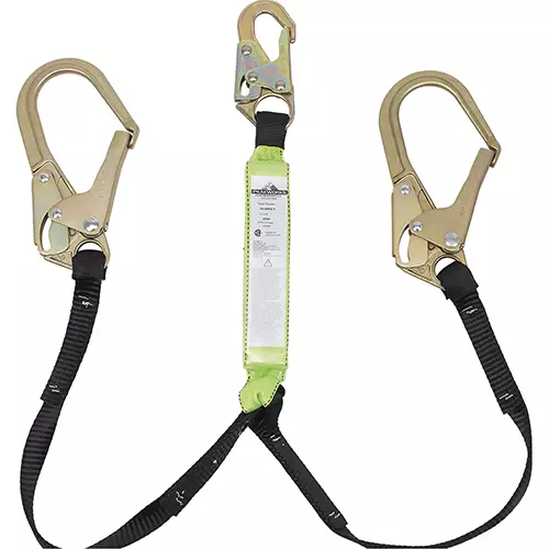 Shock Absorbing Lanyard – SP – Twin Leg – Snap & Form Hooks – 4' (1.2 m) – 200 – 350 lb Capacity