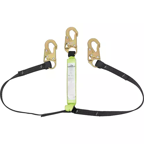 Shock Absorbing Lanyard – SP – Twin Leg – Snap Hooks – 4' (1.2 m) – 200 – 350 lb Capacity