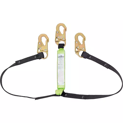 Shock Absorbing Lanyard – SP – Twin Leg – Snap Hooks – 6' (1.8 m) – 200 – 350 lb Capacity