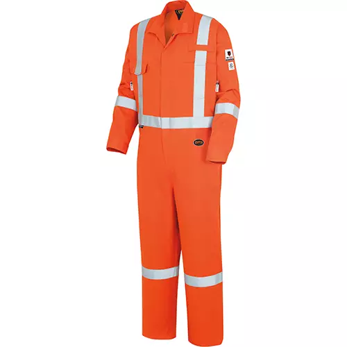 "The Rock" FR-Tech® Hi-Vis 88/12 7 oz FR/ARC-Rated Coveralls – Industrial-Wash Tough – Hi-Vis Orange – 36