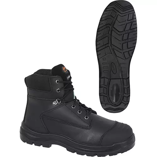 6" Leather Work Boot – Steel Toe/Plate – Black – 10