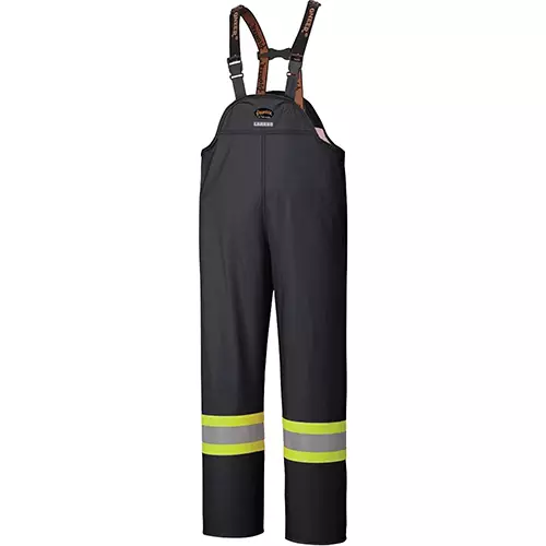 Hi-Vis FR Bib Pants – PU Stretch – Waterproof – Black – XS