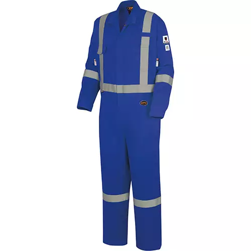 "The Rock" FR-Tech® Hi-Vis 88/12 7 oz FR/ARC-Rated Coveralls – Industrial-Wash Tough – Royal Blue – 36