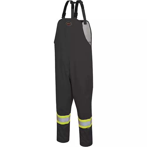 "The Rock" Hi-Vis 300D Oxford Poly Bib Pants – PU Coated – Black – S