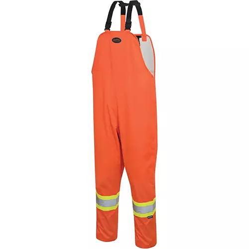"The Rock" Hi-Vis 300D Oxford Poly Bib Pants – PU Coated – Hi-Vis Orange – S