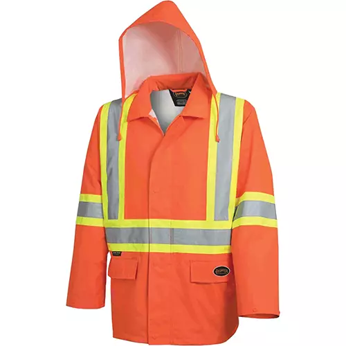 "The Rock" Hi-Vis 300D Oxford Poly Jacket – PU Coated – Hi-Vis Orange – S