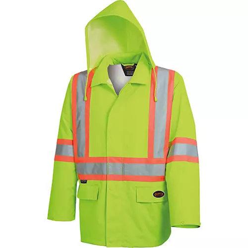 "The Rock" Hi-Vis 300D Oxford Poly Jacket – PU Coated – Hi-Vis Yellow/Green – S