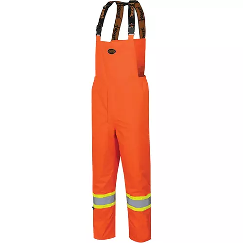 "The Rock" Hi-Vis 300D Insulated Bib Pants – PU Coated – Hi-Vis Orange – S