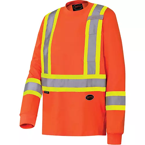 Hi-Vis 100% Cotton Long-Sleeved Safety Shirt – Hi-Vis Orange – S