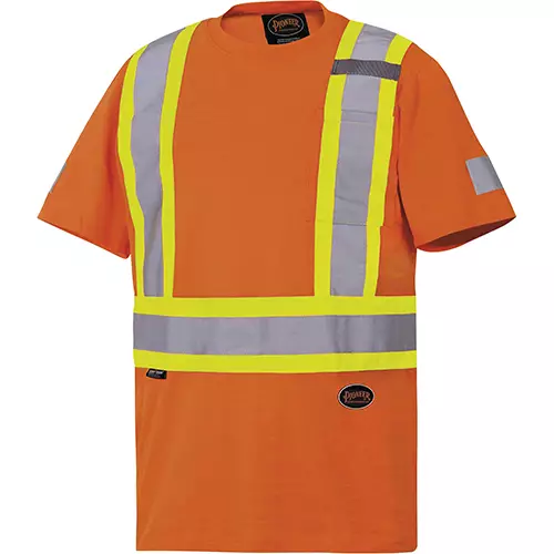 Hi-Vis 100% Cotton Safety T-Shirt – Hi-Vis Orange – S