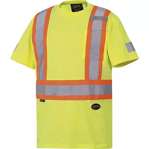 Hi-Vis 100% Cotton Safety T-Shirt – Hi-Vis Yellow/Green – S