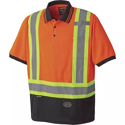 Hi-Vis Bird's-Eye Safety Polo Shirt – Hi-Vis Orange – S