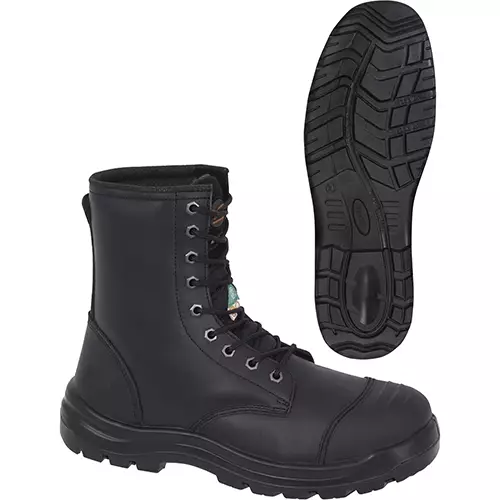 8" Leather Work Boot – Steel Toe/Plate – Black – 10