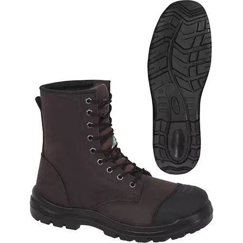 8" Leather Work Boot – Steel Toe/Plate – Brown – 10
