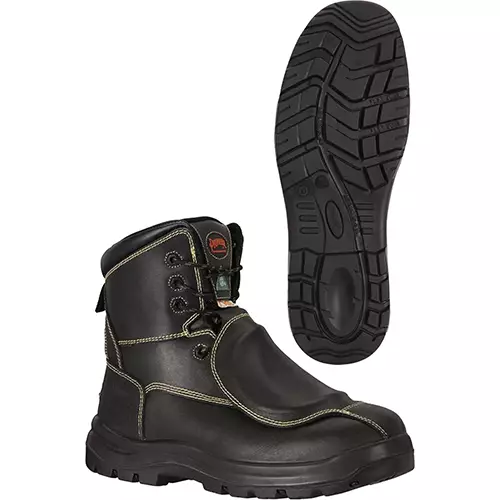 8" CSA Safety Leather Boots – Metatarsal-Protected – Black – 10
