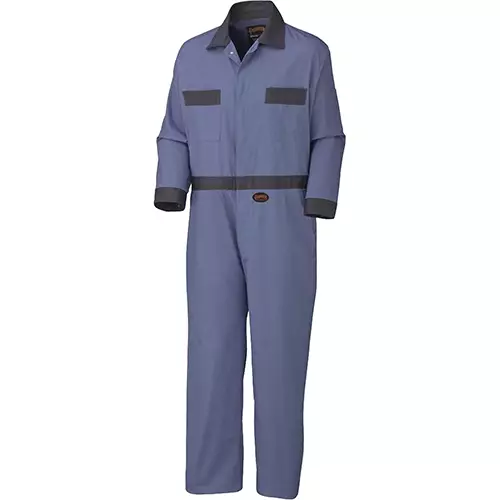 Cotton Coverall – Concealed Brass Button Closure – Navy – 36