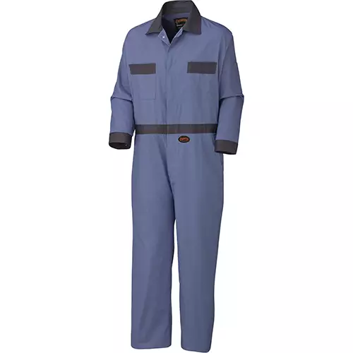 Cotton Coverall – Concealed Brass Button Closure – Navy – 40 – Tall