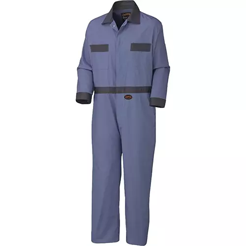 Cotton Coverall – Concealed Brass Button Closure – Navy – 42 – Tall