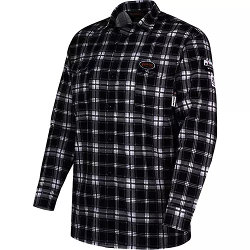 Flame-Gard® 100% Cotton Safety Work Shirt – Black Plaid – S