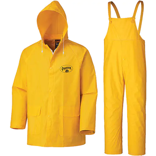 Flame-Resistant PVC Rain Suit – Waterproof – Yellow – S