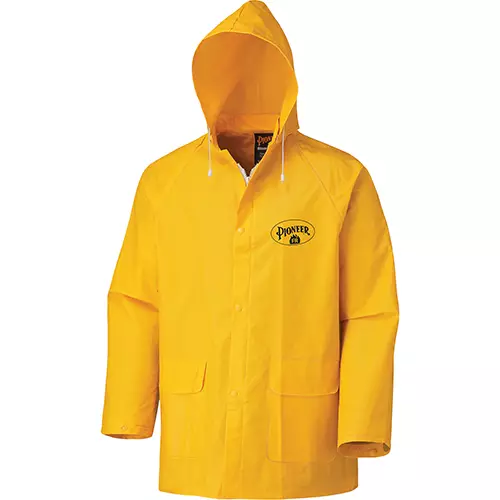 Flame-Resistant PVC Rain Jacket – Waterproof – Detachable Hood – Yellow – S