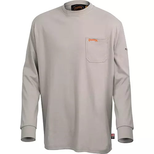 FR/Arc-Rated Long-Sleeved Shirt – 100% Cotton – Light Grey – 2XL